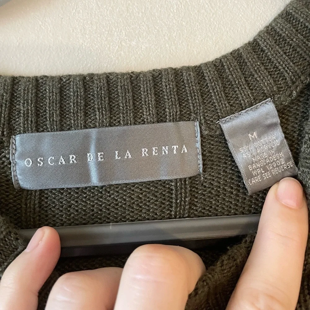 Oscar De La Renta Sweater-Size M-Olive